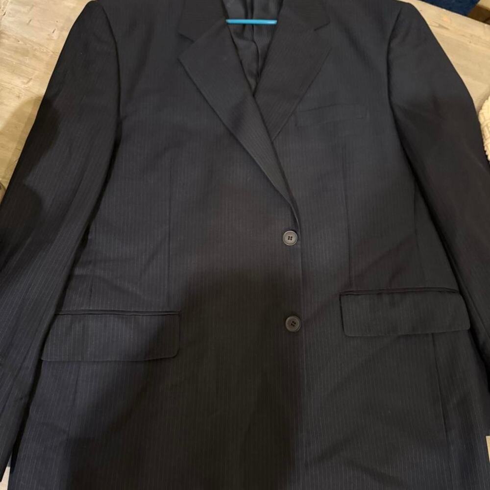 Vittorio st angelo black pinstripe blazer 46R